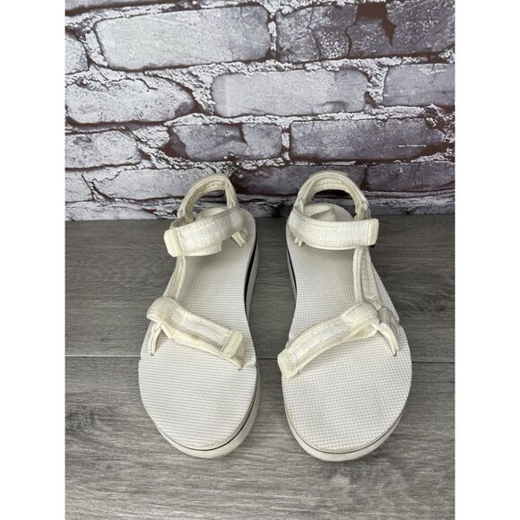 Teva Flatform Universal Mesh Platform Sandals White Mesh Strappy Women 8M US/39 - Picture 2 of 16